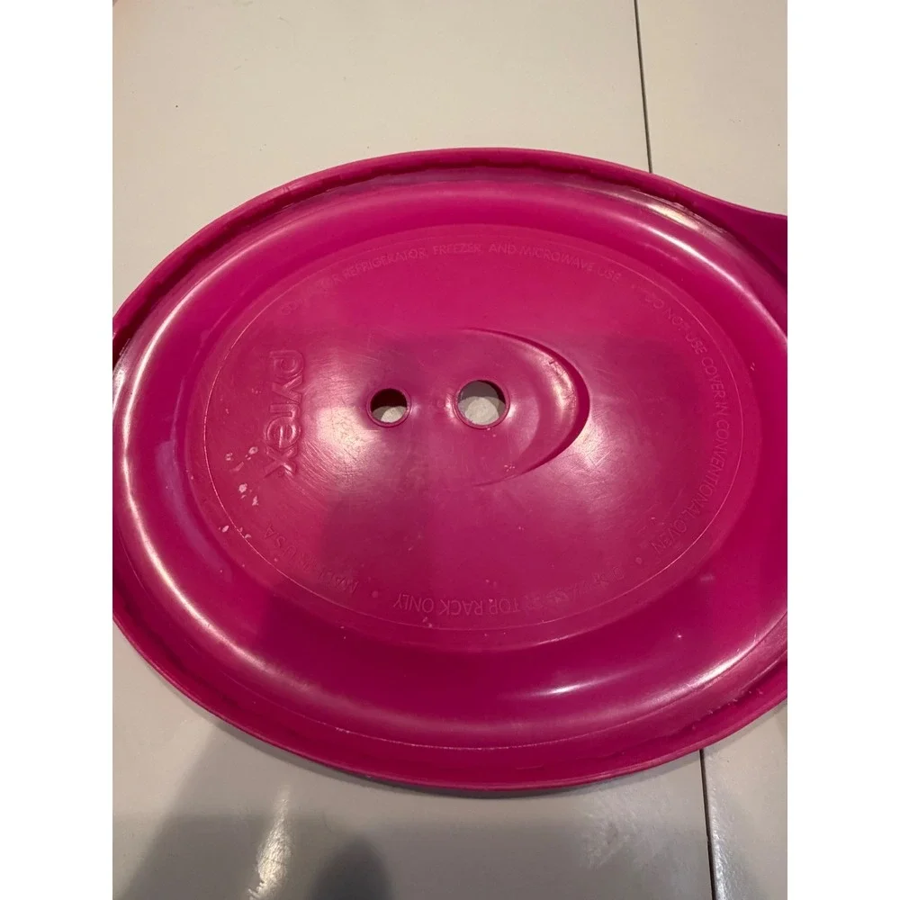 Pyrex Glass Food Storage Set 2pc Pink Vented Lids Divided 3.6 Cup & 2 Cup Round